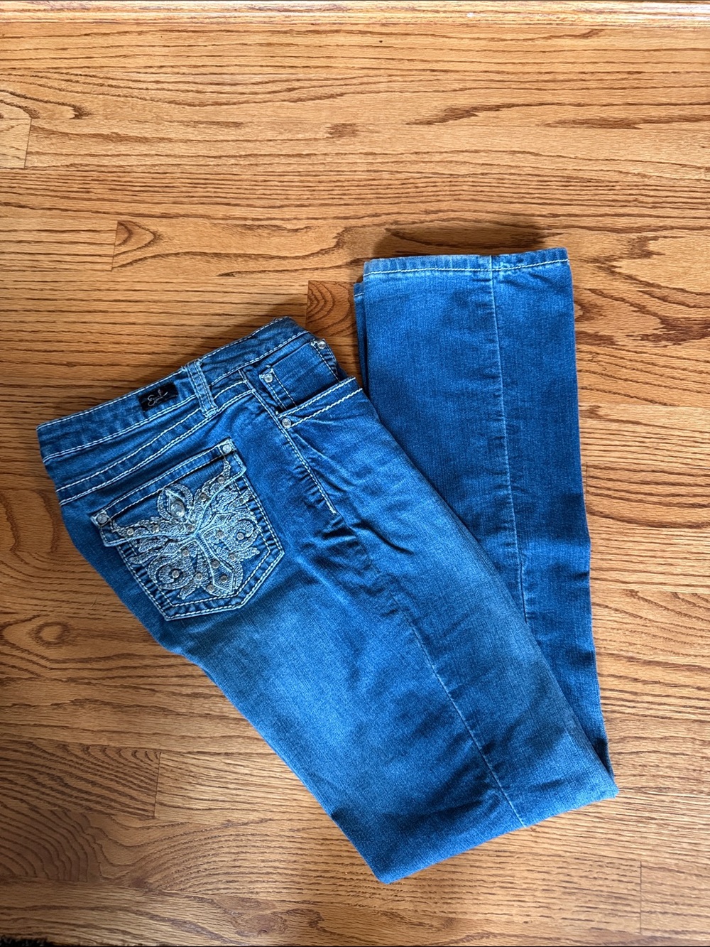 Embellished Earl Slim Bootcut Blue Women's Jeans